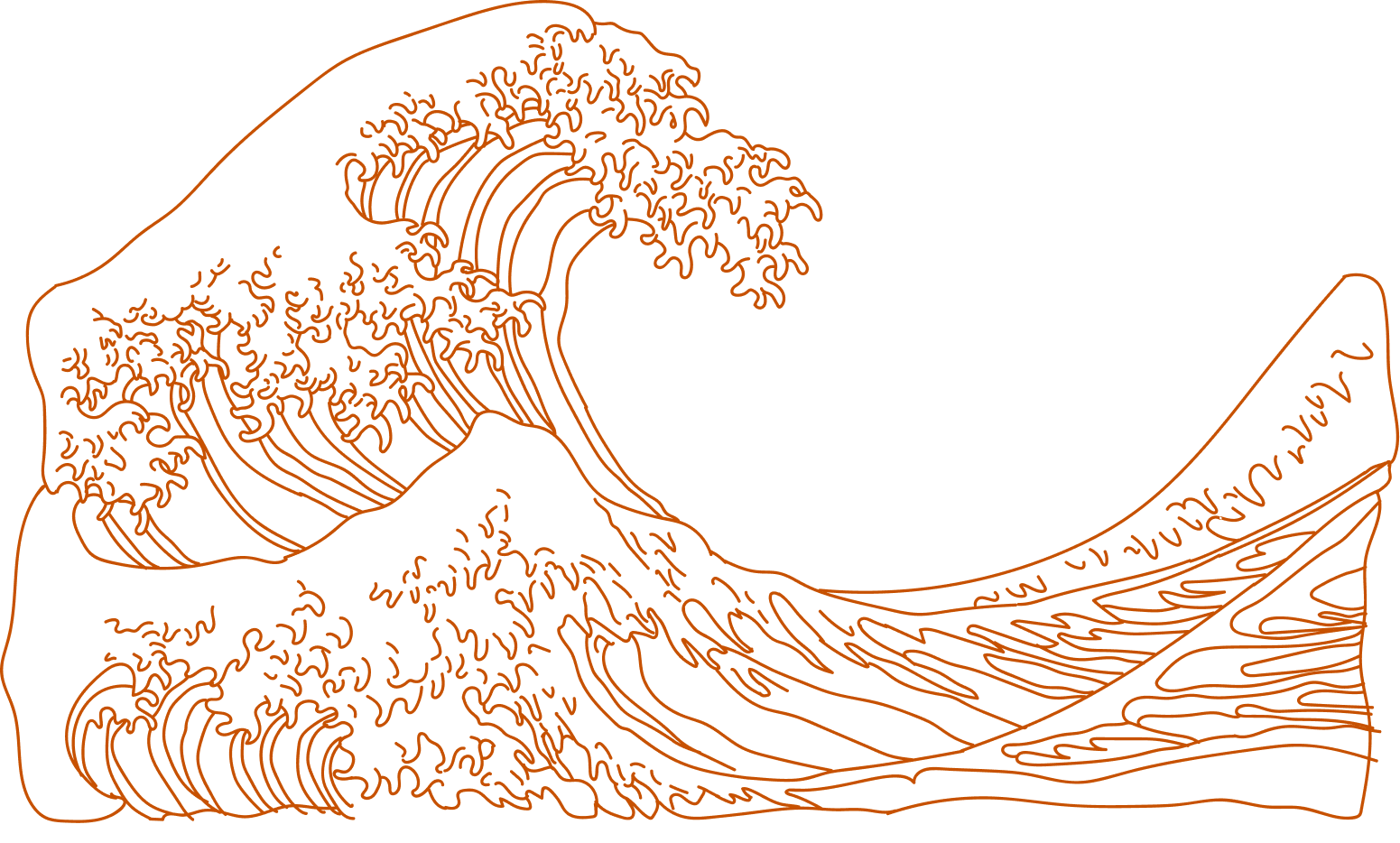 Kanagawa Outline Orange