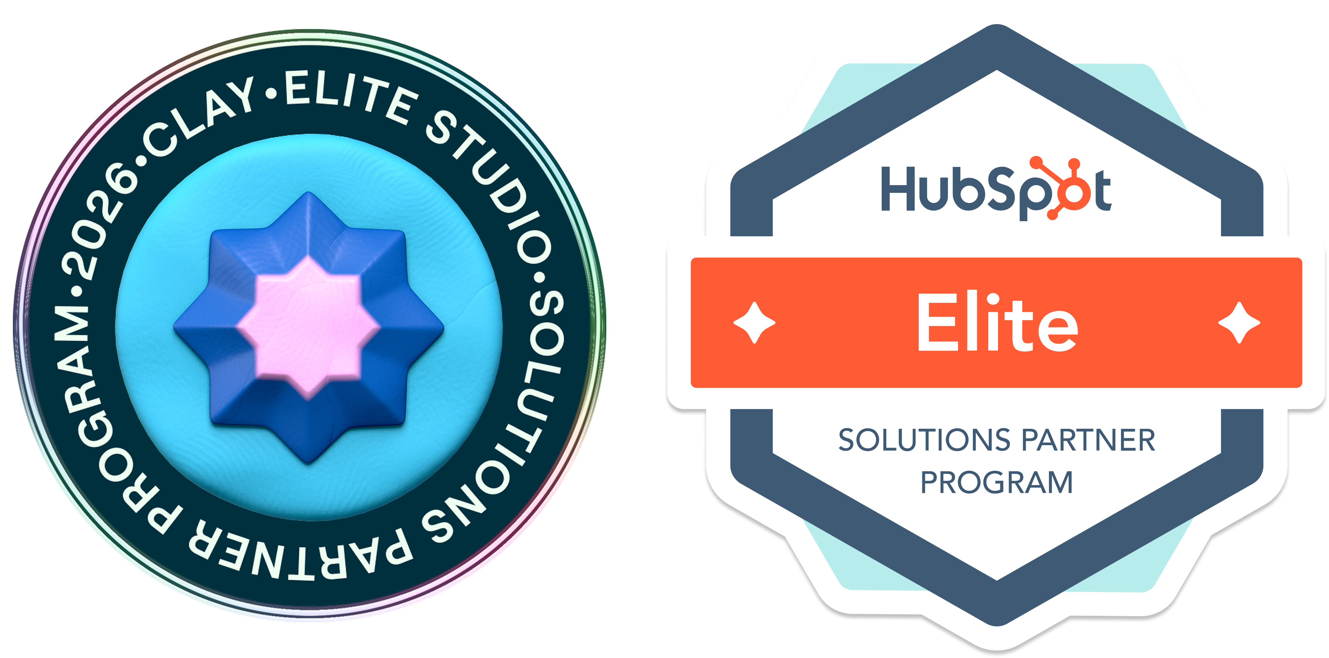 Clay + HubSpot Elite Badges